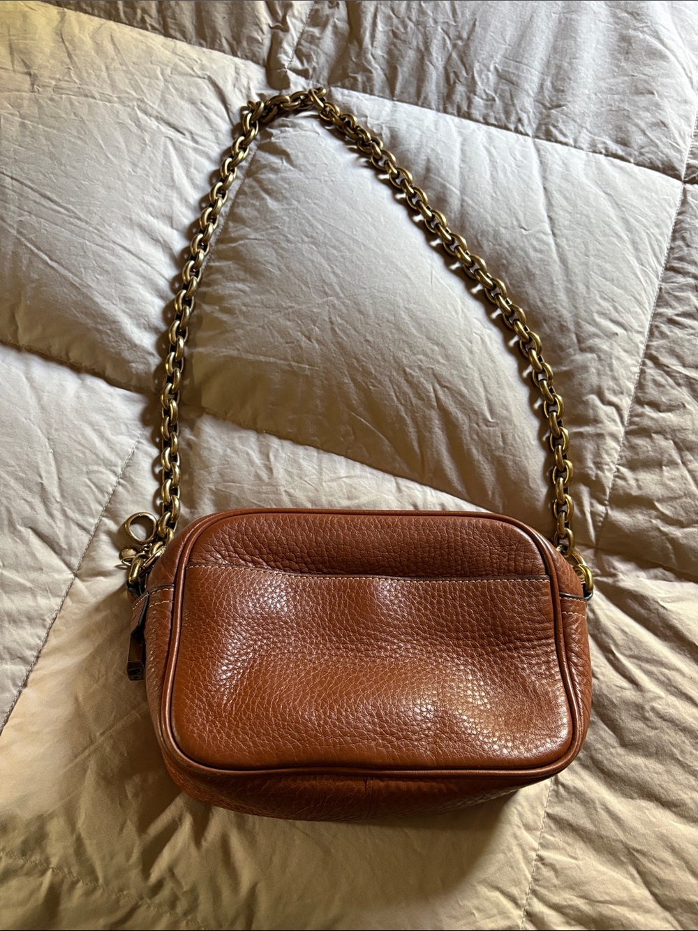 🩷 J Crew Signet Tan leather bag💚🩷💚